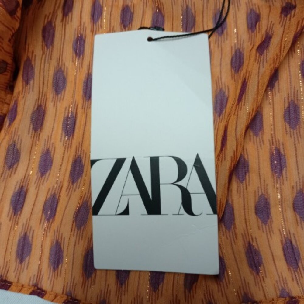 NWT ZARA Flowy Tiered Boho Halter Top Women's Size Large Multi-colored - Picture 6 of 6